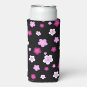 かわいいピンクの花フローラグラデーション スリム缶クーラー (Seltzer正面)