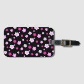 かわいいピンクの花フローラグラデーション ラゲッジタグ (正面横)
