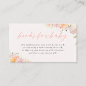 かわいいピンクの花女の子ベビーシャワー本ベビー エンクロージャーカード (正面)