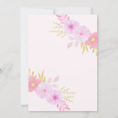 かわいいピンクの花小さなかぼちゃ赤ちゃんガールシャワー 招待状 (裏面)