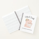 かわいいピンクの花柄のケーキミキサー ノートブック (内部)