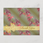 かわいいピンクの花柄の感謝を伝えるポストカード ポストカード (正面)