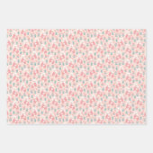 かわいいピンクの花柄の母の日 ラッピングペーパーシート (正面)