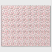 かわいいピンクの花柄 ラッピングペーパー (フラット)