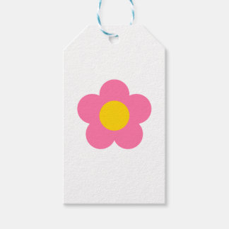かわいいピンクの花 ギフトタグ