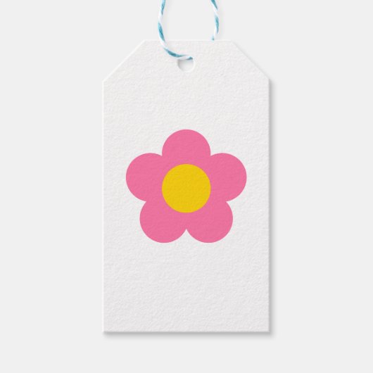 かわいいピンクの花 ギフトタグ (正面)