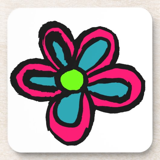 かわいいピンクの花 コースター (正面)