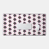 かわいいピンクの花 デスクマット (キーボード&マウス)