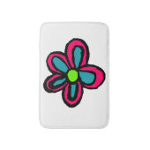 かわいいピンクの花 バスマット (正面縦)