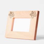 かわいいピンクの花 レーザー彫刻フレーム (左)