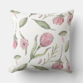 かわいいピンクの花　屋外スロー枕 アウトドアクッション (正面)