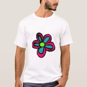 かわいいピンクの花 Tシャツ (正面)