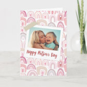 かわいいピンクの虹の写真でお母さんの日をお祝い カード (正面)