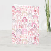 かわいいピンクの虹の写真 ハッピーマザーズデー カード (裏面)