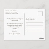 かわいいピンクの虹の太陽ベイビーシャワーの感謝 ポストカード (裏面)