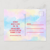 かわいいピンクの虹色のアクソロトル誕生日パーティー インビテーションポストカード (裏面)