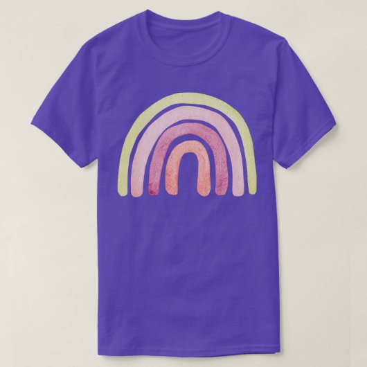 かわいいピンクの虹 Tシャツ (デザイン正面)