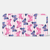 かわいいピンクの蝶々 Case-Mate iPhoneケース (裏面 (横))