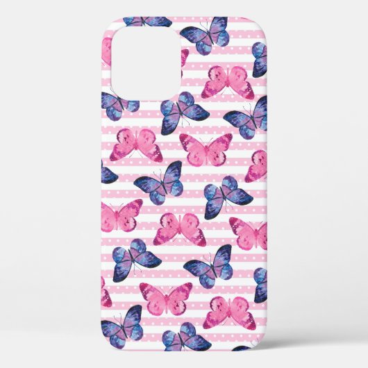 かわいいピンクの蝶々 Case-Mate iPhoneケース (裏面)