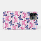 かわいいピンクの蝶々 Case-Mate iPhoneケース (裏面(横))