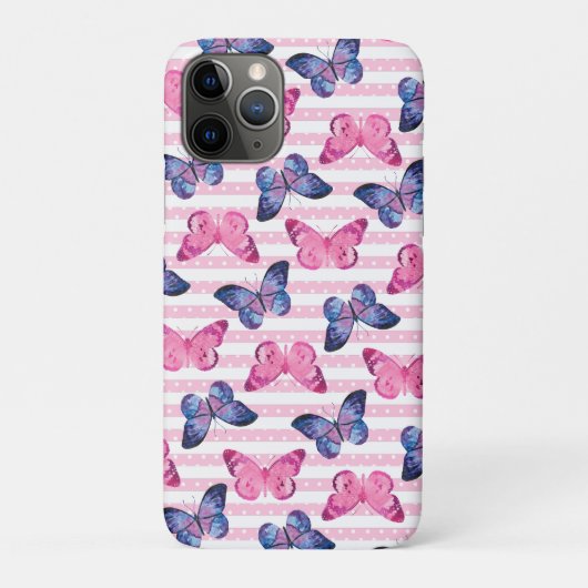 かわいいピンクの蝶々 Case-Mate iPhoneケース (裏)