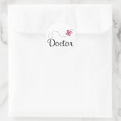 かわいいピンクの蝶の医者 ラウンドシール (バッグ)