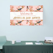 かわいいピンクの蝶の赤ちゃんシャワー歓迎バナー 横断幕 (トレードショー)