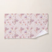 かわいいピンクの蝶ガールズタパーソナライズされたオオルセット バスタオルセット (ハンドタオル)