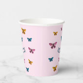 かわいいピンクの蝶ガールバースデーパーティー 紙コップ (右)