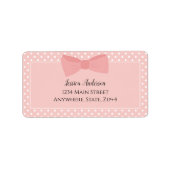 かわいいピンクの蝶ネクタイの返信先 ラベル (正面)