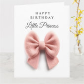 かわいいピンクの蝶ネクタイ カード (黄色い花)