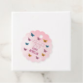 かわいいピンクの蝶パターンありがとう誕生日 フェイバータグ (インサイチュ)