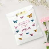 かわいいピンクの蝶パターンありがとう誕生日 フェイバーバッグ (封をした状態)