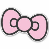 かわいいピンクの蝶リボン　誕生日パーティー シール (正面)