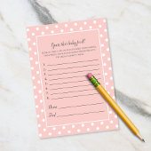 かわいいピンクの蝶リボン 赤ちゃんの離乳食当てゲーム 招待状