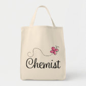 かわいいピンクの蝶化学者 トートバッグ (正面)