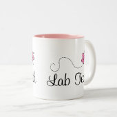 かわいいピンクの蝶実験室の技術 ツートーンマグカップ (正面右)