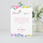 かわいいピンクの蝶春赤ちゃんシャワー エンクロージャーカード (スタンド正面)