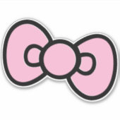 かわいいピンクの蝶結びの誕生日パーティー シール (正面)