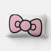 かわいいピンクの蝶結び ファンシー ランバークッション (裏面)