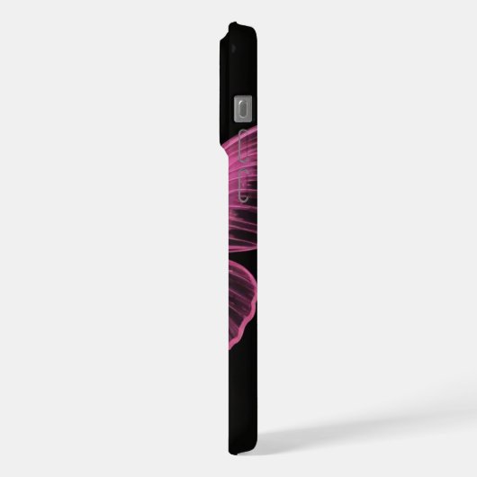 かわいいピンクの蝶iphone15 pro max case iPhoneケース (左側面)