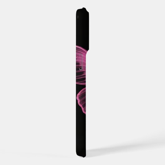 かわいいピンクの蝶iphone15 pro max case iPhoneケース (右側面)