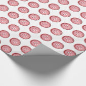かわいいピンクの裁縫ボタン ラッピングペーパー (角)