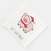 かわいいピンクの豚がミニマルなすてきクリスマスを手に (コーナー)