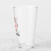 かわいいピンクの豚がミニマルなすてきクリスマスを手に タンブラーグラス (左)