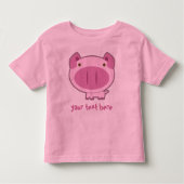 かわいいピンクの豚のような子供へ トドラーTシャツ (正面)