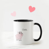 かわいいピンクの豚のカップル マグカップ