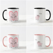 かわいいピンクの豚のカップル マグカップ