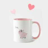かわいいピンクの豚のカップル マグカップ