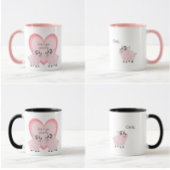 かわいいピンクの豚のカップル マグカップ